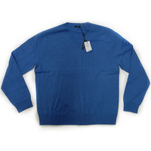 Magaschoni Cashmere Men V-Neck Sweater Blue L